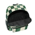 thumbnail image 6 of FORMRS School Backpack with Front Zippered Pocket 12" Student Travel Daypack, Green and White Plaid Pattern, 6 of 6