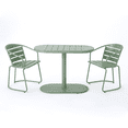 thumbnail image 5 of Tcbosik Bistro Table and Chairs Set of 2, 3 Piece Metal Outdoor Furniture Set, Oval Table and 2 Armchairs for Balcony, Backyard, Garden, Porch, Green, 5 of 11