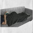 thumbnail image 6 of Victorian Soft Flannel Fleece Throw Blanket, Royal Floral Tile Composition Nature Inspired Antique Design Retro Style, Cozy Plush for Indoor and Outdoor Use, 50" x 60", Black and Grey, by Ambesonne, 6 of 6
