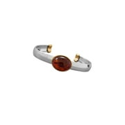 AZUREBELLA JEWELRY Baltic Amber Cuff Bracelet with Sterling Silver and 24k Gold-plated Accents