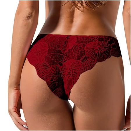 

AnuirheiH Women Sexy Cute Bowknot Design Crochet Full Lace Panties Low Waist Briefs Sale Clearance