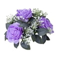 thumbnail image 1 of corona de velas,Candelabro con forma de corona de flores artificiales,Anillo de vela floral para centros de mesa tipo pilares,Decoración de velas con flores para mesas de boda Púrpura, 1 of 8