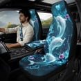 thumbnail image 2 of Xoenoiee Dolphin Hibiscus Print 5 PCS Automotive Seat Covers for Cars Trucks and SUVs, Car Seat Covers for Front Seats, Seat Belt Pads and Center Console Cover, Leather Auto Interior Covers, 2 of 7