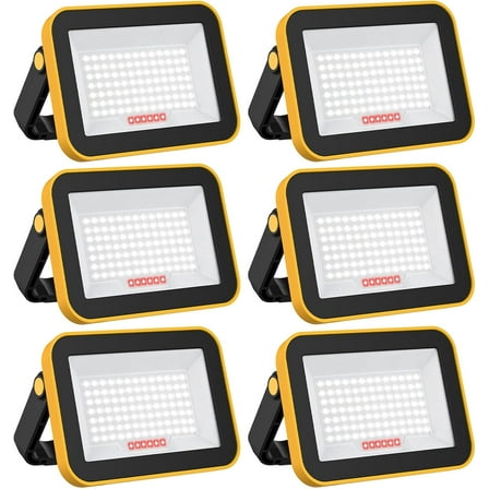 6 Pack Led Work Light Rechargeable Portable Work Light SMD LED Super Bright Flood Light Working Lamp Stand USB Cordless Battery Powered Worklight Tool for Outdoor Camping