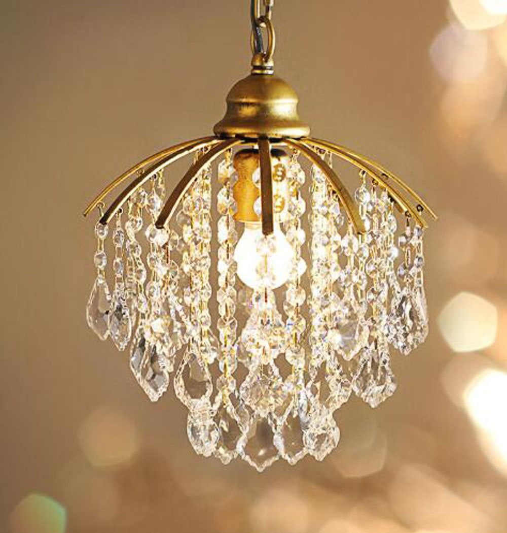 Kiven Plug in Pendant Light, Modern Hanging Light Fixture with 15FT Plug in Cord and Crystal Lampshade,1-light