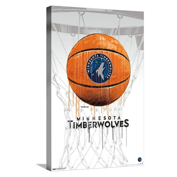 NBA Minnesota Timberwolves - Drip Basketball 21 Canvas Wall Poster, 14.725" x 22.375"