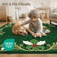 thumbnail image 4 of ODIKA 9'x12' Washable Area Rug Rings Leaves Festive Snake Scroll Border Circle Classroom Round Flowing Dynamic for Master Suite, California King, Under Bed, Non-Shedding, Easy Care, 4 of 7