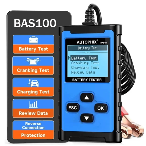 AUTOPHIX BAS100 Car Battery Tester 24V 12V Load Tester Charging System Analyzer