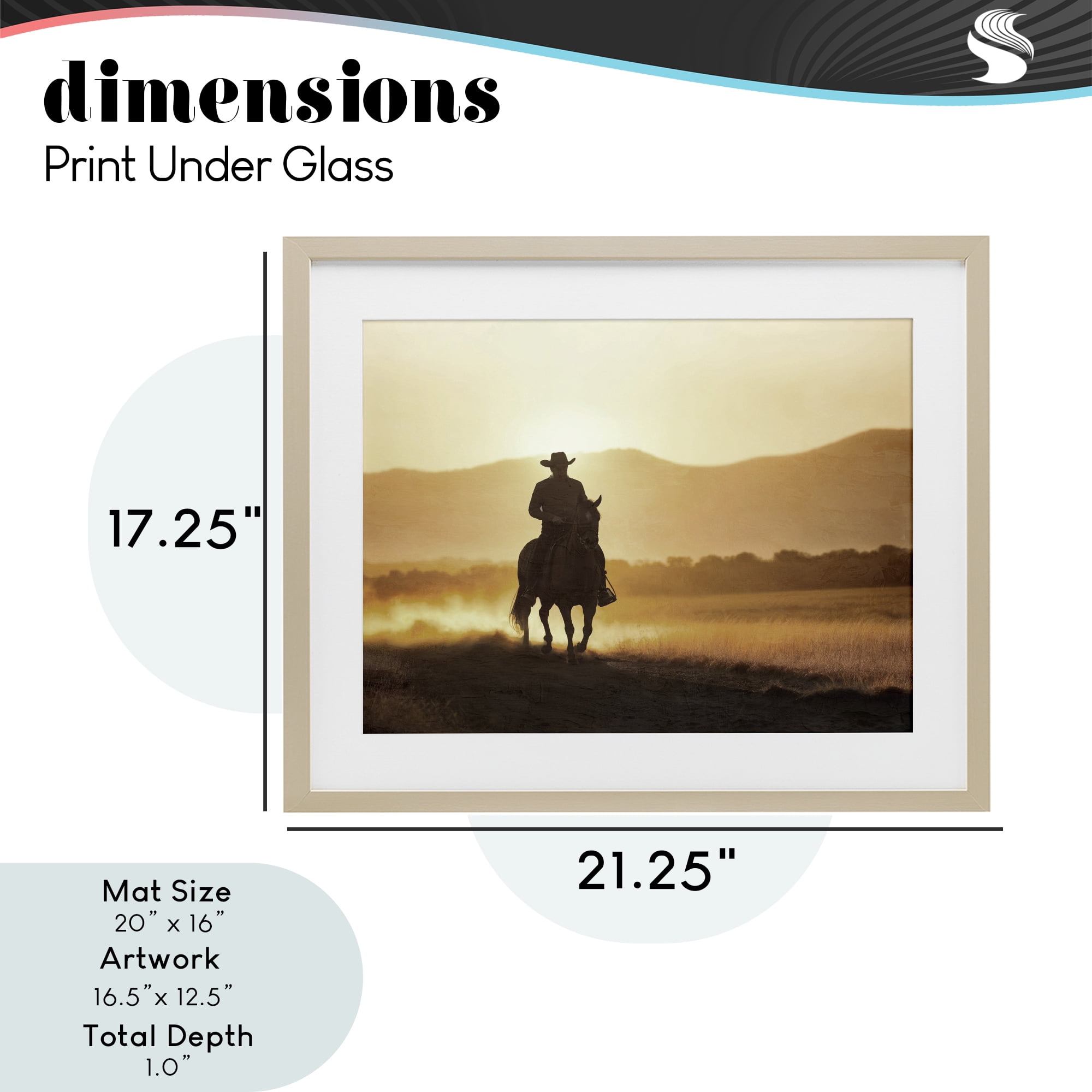 Stupell Industries Cowboy's Ride Home Birch Framed Print Under Glass, design by Kim Allen