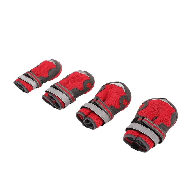 Zapatos para perros, elegantes 4 protectores de patas de perro ligeros resistentes al calor con correas reflectantes para pavimento caliente para senderismo ANGGREK BC2110