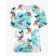 thumbnail image 3 of Uniformes médicos de enfermera con estampado de Mickey Mouse de Disney, cuello en V, manga corta, bolsillo, ropa de trabajo, uniformes médicos, accesorios, 3 of 4