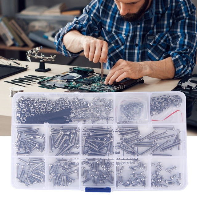 Acier Inoxydable, 662 Pcs M2.5 Ensemble de Vis Pièces de Quincaillerie Vis de Tête de Poêle Finition de Luxe