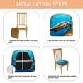 thumbnail image 4 of Sea Turtle Seat Covers for Dining Room Chairs Set Of 4,Stretch Printed Washable Chair Seat Cover with Elastic Ties and Button,Removable Waterproof Couch Cushion Covers, 4 of 6