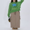 thumbnail image 2 of Women Star Knit Sweaters Oversized Long Sleeve Loose Lightweight Pullover Tops, 2 of 6