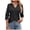 Black, variant on Lixiuxyad Spring And Summer V Neck Lace Three Quarter Sleeve Loose Top T Shirt For Women Summer Tee Shirts,Black L