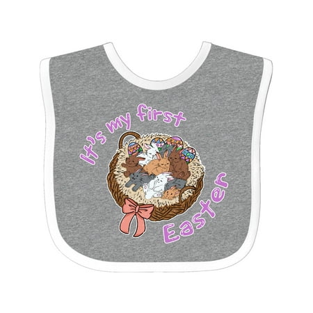

Inktastic It s My 1st Easter Cute Bunnies in Basket Gift Baby Boy or Baby Girl Bib