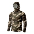 thumbnail image 5 of Havenx Hooded Sun Shirts for Men Camo Long Sleeve Hoodie with Mask Hooded Uv Upf 50+ Rash Guard Uv Protection Hiking Running Swim Athletic Workout Rash Guard Shirts,Camel M, 5 of 6