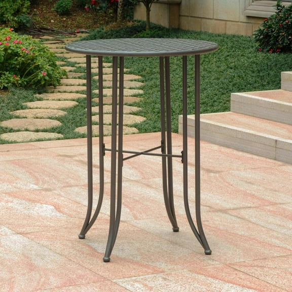 International Caravan Mandalay Iron Bar Height Round Table