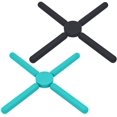 thumbnail image 1 of 2 salvamanteles plegables de silicona con forma de cruz, manteles individuales con aislamiento térmico, soportes para ollas, rejillas de secado/posavasos para tazas, ollas, vajillas y platos, 1 of 5