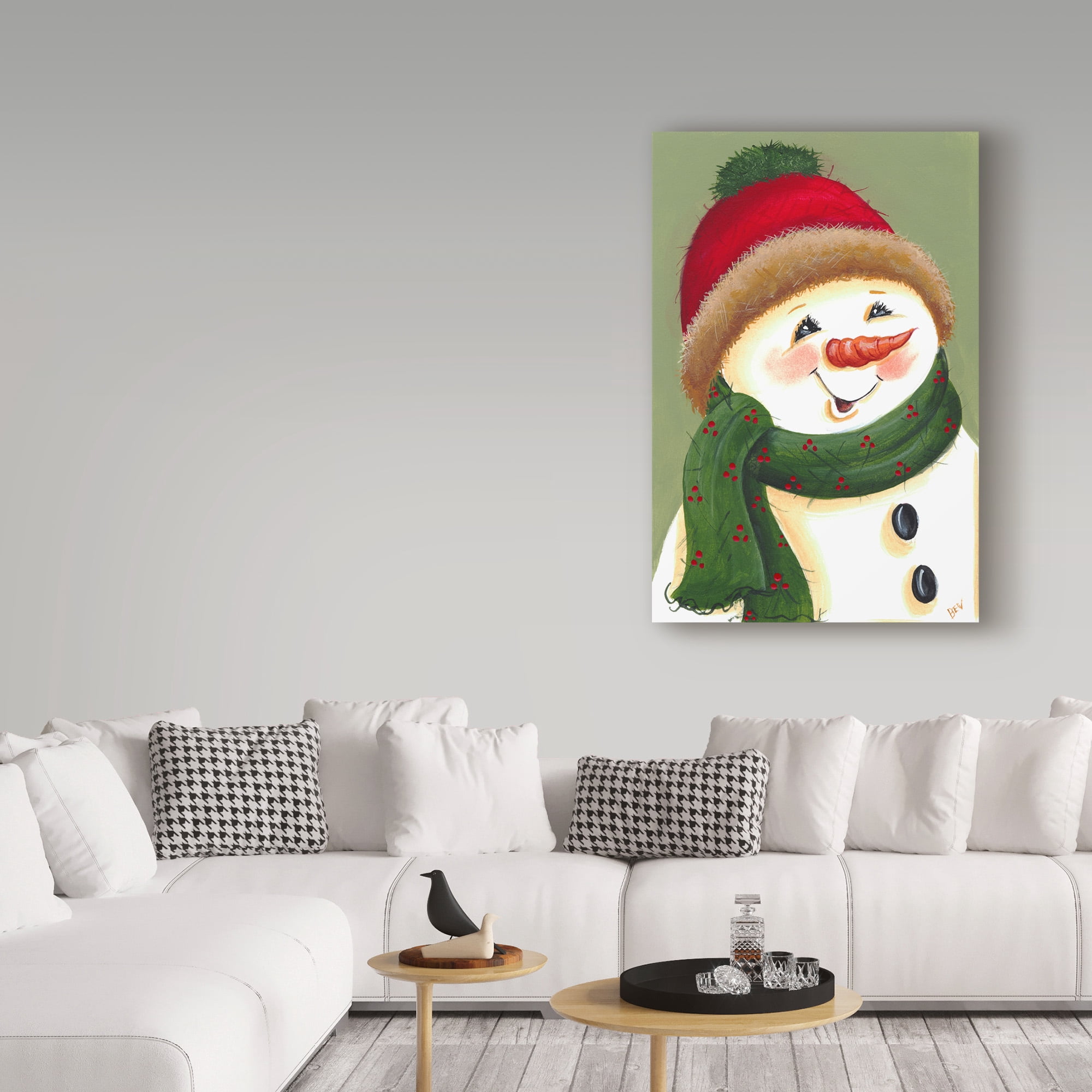 Trademark Fine Art 'Carrot Nose Snowman' Canvas Art by Beverly Johnston