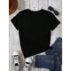 thumbnail image 3 of Camisetas de manga corta para mujer, camisetas de verano estampadas, cómodas, divertidas y casuales, para vacacionesINAWLY Frog Drinking Tea, Mushroom Aesthetic Round Neck Women Graphic T-Shirt Grap, 3 of 5