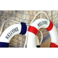 thumbnail image 4 of Lifebuoy Wall Hanging Decor - Welcome Aboard Mediterranean Style Home Decoration (Navy, 18")-Navy, 4 of 7