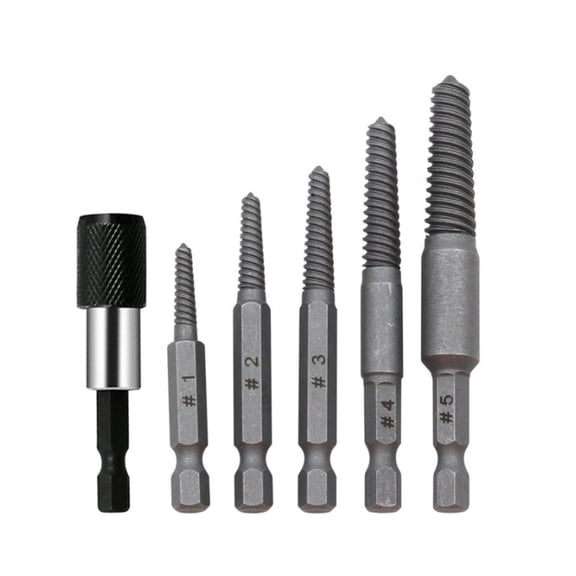 TAPDRA Headless Screw Extractor Kit 5 Sizes with Bit Holder High Steel for Broken Stripped Screws Car Repair Home Decoration