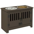 thumbnail image 2 of PawHut Dog Food Storage Cabinet with Bowls & Dog Feeding Station, Espresso, 2 of 9