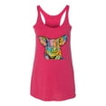 thumbnail image 3 of Dean Russo The Pig Animal Lover Tri-Blend Racerback Tank Top, Shocking Pink, X-Large, 3 of 6