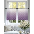 thumbnail image 4 of Abstract Texture Sheer Curtains 54 Inches Long 2 Panels Classic Purple Gradient Line Light Filtering Semi Sheer Window Curtains Drapes for Bedroom Living Room 52"x54", 4 of 7
