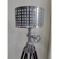 thumbnail image 2 of Surveyor Black Nautical Wooden Tripod Floor Lighting Lamp With Chrome Lamp Shade Home Decor Best Gift, 2 of 3