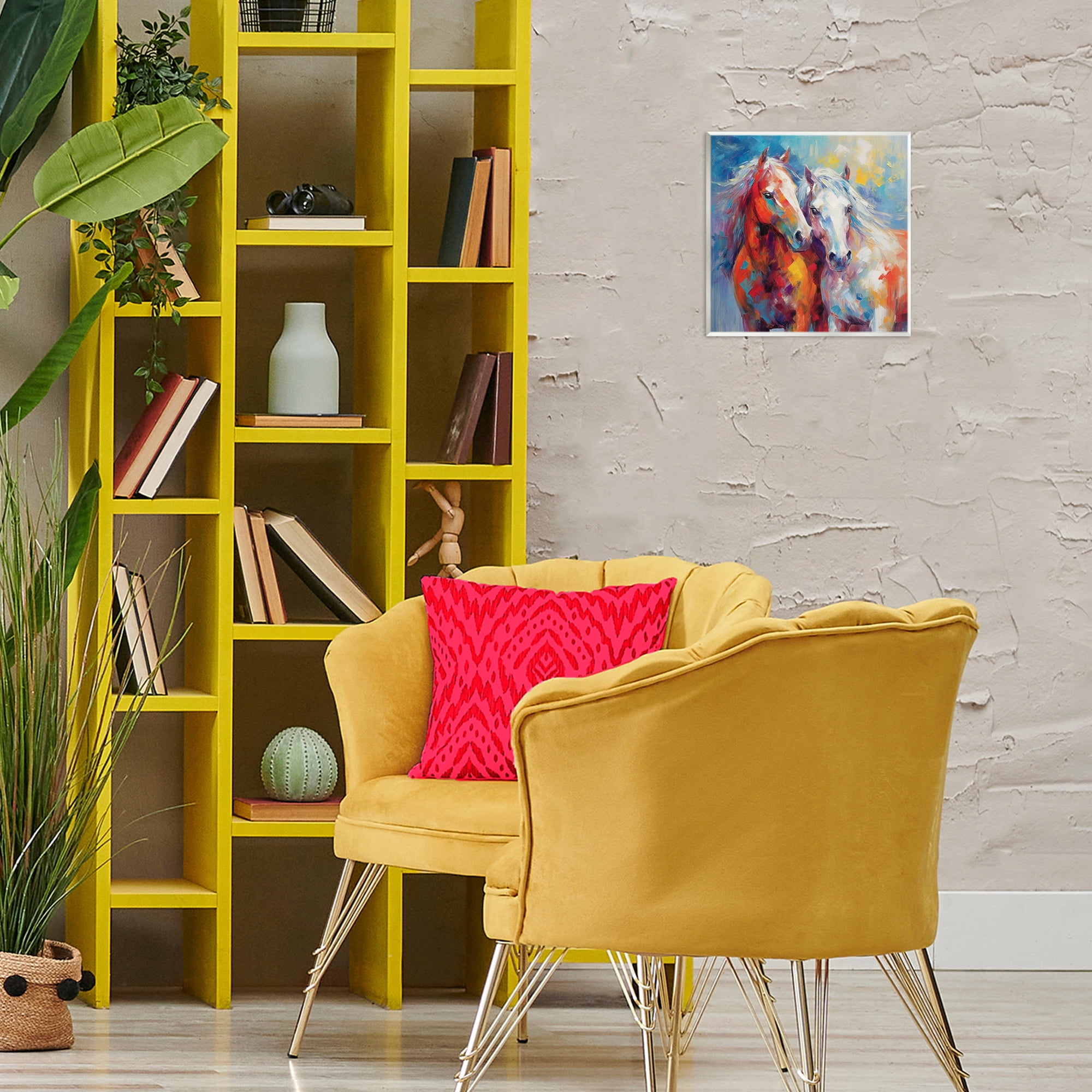 Stupell Industries Abstract Brushed Horses Animals & Insects Painting Unframed Art Print Wall Art, 12 x 12
