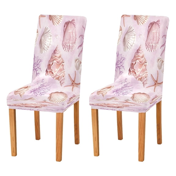 BZSMCE Chairs Slipcovers Dining Chair Covers Cute Shells and Starfishs Creative Pattern