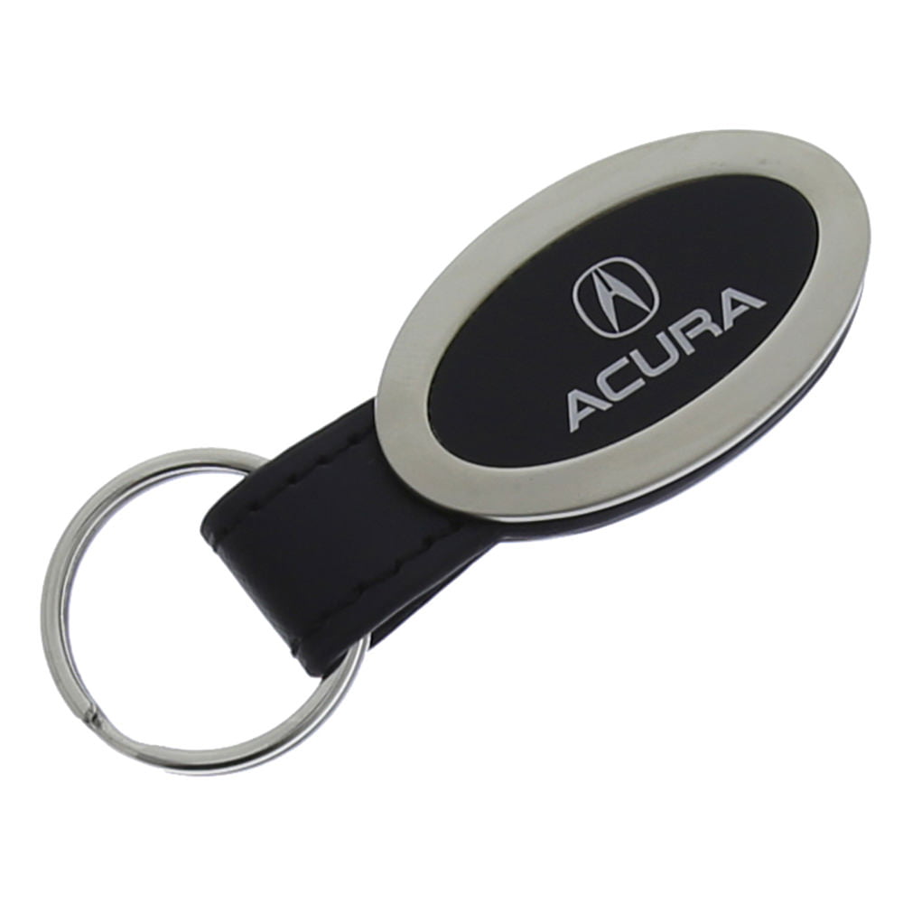 Au-TOMOTIVE Gold Acura Black Leather Key Chain