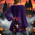 thumbnail image 3 of Halloween Shirts for Women Spooky Ghost Graphic Tunic Tops Long Balloon Sleeve Loose Casual Fall Blouses Holiday Party Costumes Apparel, 3 of 6