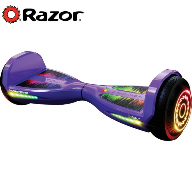 Razor Black Label Hovertrax Hoverboard for Kids Ages 8 and up - Purple, Customizable Color Grip Tape & LED Lights, Up to 9 mph and 6-mile Range, 25.2V Lithium-Ion Battery, UL2272 Certified