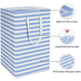 thumbnail image 3 of Jinghua 3Pcs 75L Laundry Basket Set, Freestanding Waterproof Collapsible Cotton Large Clothes Laundry Hamper with Handles，Blue, 3 of 7