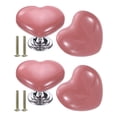thumbnail image 1 of Uxcell 4 Paquetes de Perillas de Cajón de Cerámica en Forma de Corazón, Tiradores de Cajón, Rosa/Plata, 1 of 6