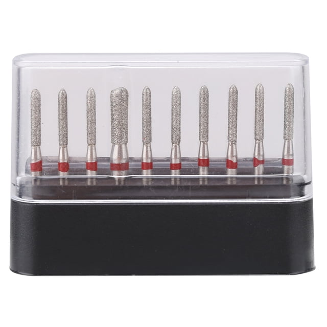 Fresa de diamante, 10 piezas CR-22F Odontología Brocas de diamante dentales inoxidables Fresas de diamante Taladros construidos para durar