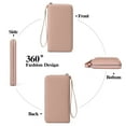 thumbnail image 6 of GAEKEAO Womens Wallet RFID Blocking Leather Zip Around Wallet Large Capacity Long Purse Credit Card Clutch Wristlet, 6 of 8