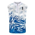 thumbnail image 3 of Men Gradient Polo Shirt Slim Fit Sleeveless Golf Shirt Performance Casual T-Shirts Blue L, 3 of 4