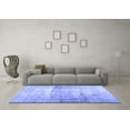 thumbnail image 3 of Ahgly Company Machine Washable Indoor Square Abstract Blue Contemporary Area Rugs, 8' Square, 3 of 4