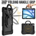 thumbnail image 3 of Case for iPad Air 13 inch/iPad Pro 12.9 inch (3rd/4th Gen), 360 Rotating Stand Handle Pencil Holder Shoulder Strap Heavy Duty Shockproof Cover, Black, 3 of 7