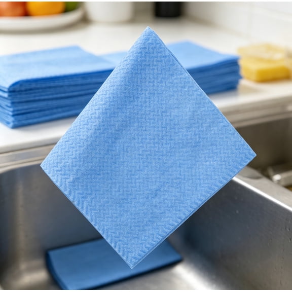 20 Pack Disposable Non-Woven Cleaning Cloths Multipurpose Reusable Dish Towels for Kitchen Home and Office Blue