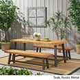 thumbnail image 6 of Desert Fields Diego Rustic Metal 3-Piece Outdoor Dining Set, 6 of 7