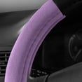 thumbnail image 3 of FH Group Cloth Car Steering Wheel Cover for Sedan, SUV, Van, Fits 14.5" - 15.5" - Purple/Black, 3 of 4