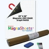 Jumbo Sized Dry Erase Magnetic Graph Paper (22"W x 28"H) for Whiteboard | 4 Pens, 2 Magnets, 1 Storage Tube | Classroom Teachers, Education, Algebra, Geometry, Statistics