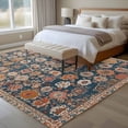 thumbnail image 4 of Blue Area Rug 5x7 FT, Non Slip Bedroom Throw Carpet, Ethnic Modern Geometric Abstract Art Washable Soft Floor Carpet Non-Shedding Rug for Dining Room Bedside Classroom Desk, 4 of 9