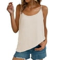thumbnail image 2 of Tittly Tank Top for Women Womens Loose Tank Tops Summer Tops for Women Cotton Linen Camisole Tops For Women Spaghetti Strap Fit Tank Top Summer 2025 Sleeveless Shirts Beige, 2 of 9