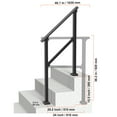 thumbnail image 5 of VEVOR Handrails for Outdoor Steps, 2-3 Step Stair Hand Rail Kit, Transitional Carbon Steel Railings with Installation Kit, Stair Rails for Seniors, Concrete Steps & Porch & Deck, Black Square Tube, 5 of 9